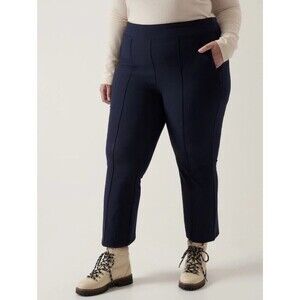 Athleta Headlands Hybrid Pant Pull On Navy Blue 467186 Zip Pockets Women Plus 26